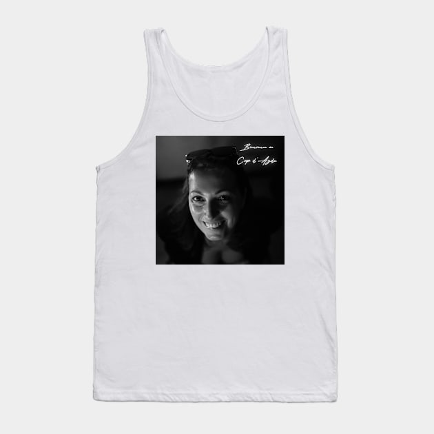 Bienvenue au Cap d'Agde B&W Night Portrait Tank Top by FotoStoriesArt